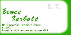 bence kerbolt business card